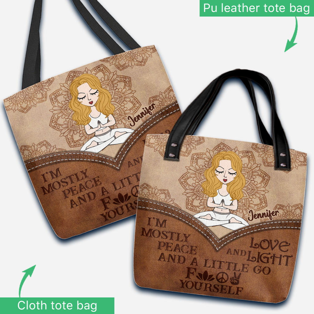 Je suis surtout la paix - Sac fourre-tout de yoga personnalisé