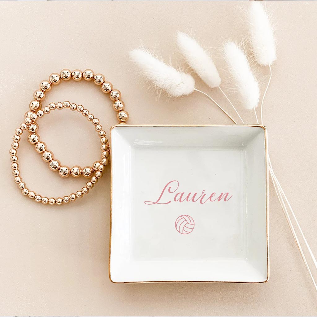 Porte-bijoux de volley-ball personnalisé « Fille au volley-ball »