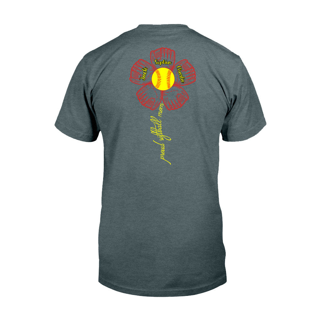 Stolze Softball-Mama, Oma und Tante – Personalisiertes Softball-T-Shirt und Hoodie