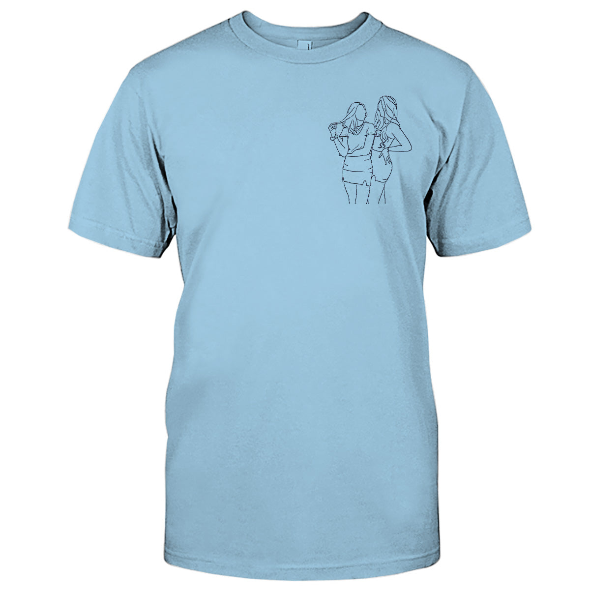 Custom Line Art - Personalized Daughter Embroidered T-shirt