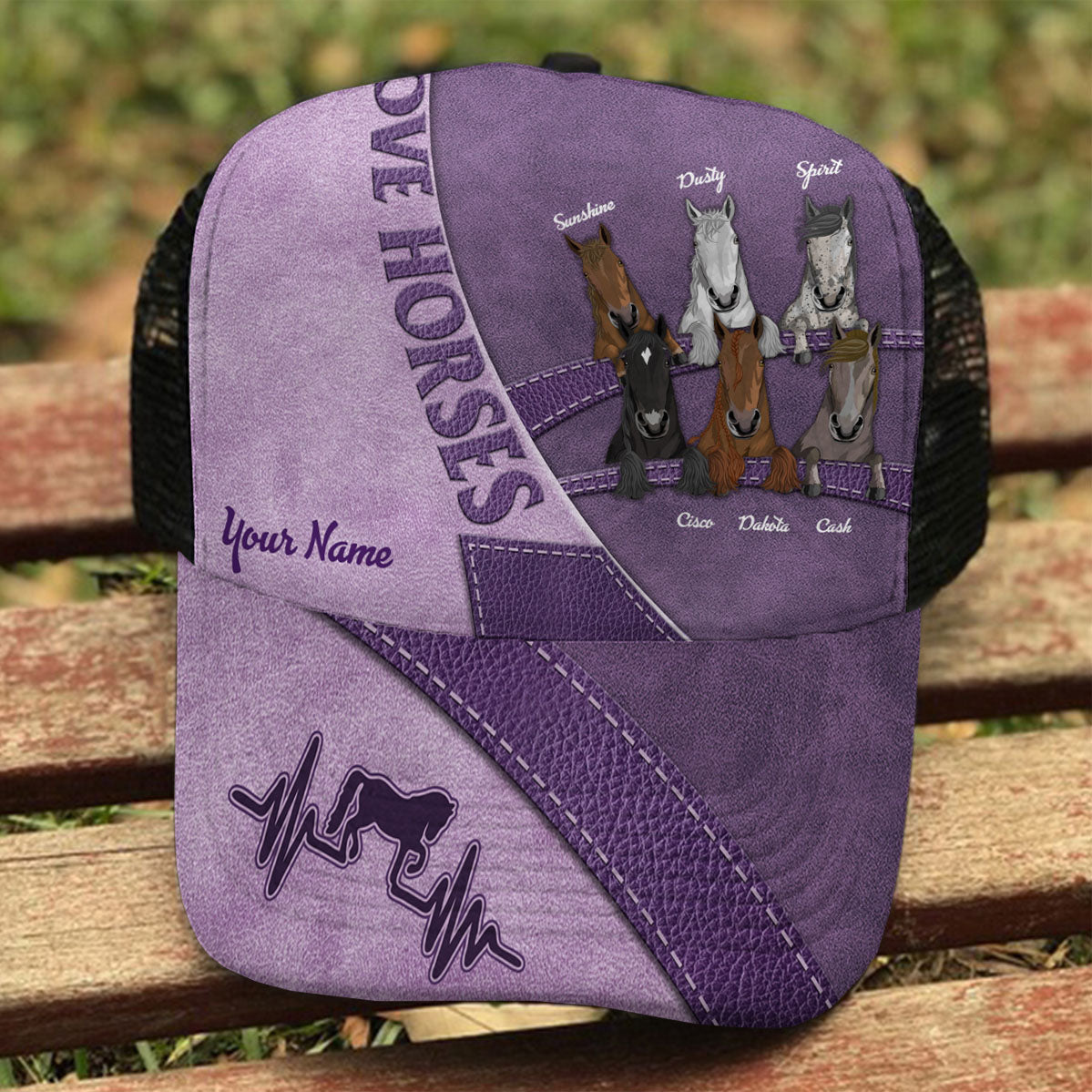 Casquette de camionneur personnalisée « Amoureux des chevaux »