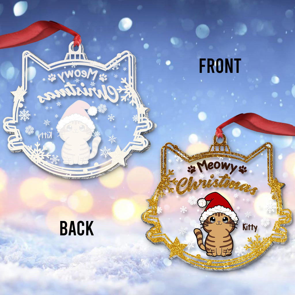 Meowy Christmas - Personalized Cat Ornament