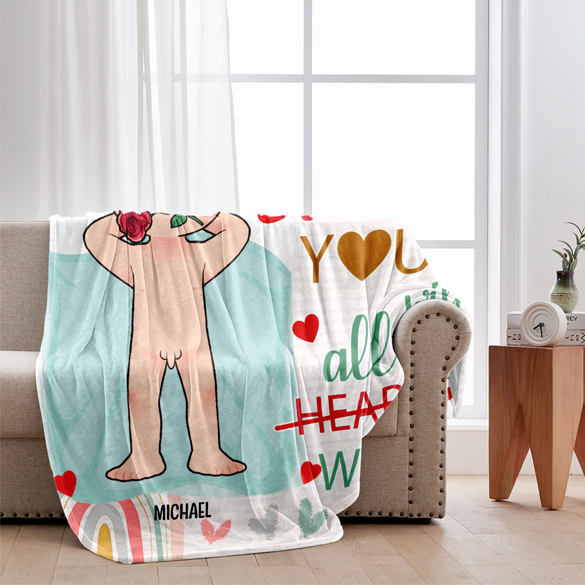 I Love You With All My Willy - Personalized Couple Blanket