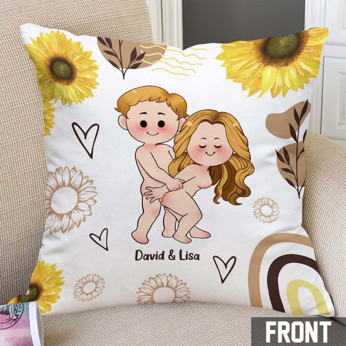 You're My Sunshine And My Rain - Personalized Couple Throw Pillow