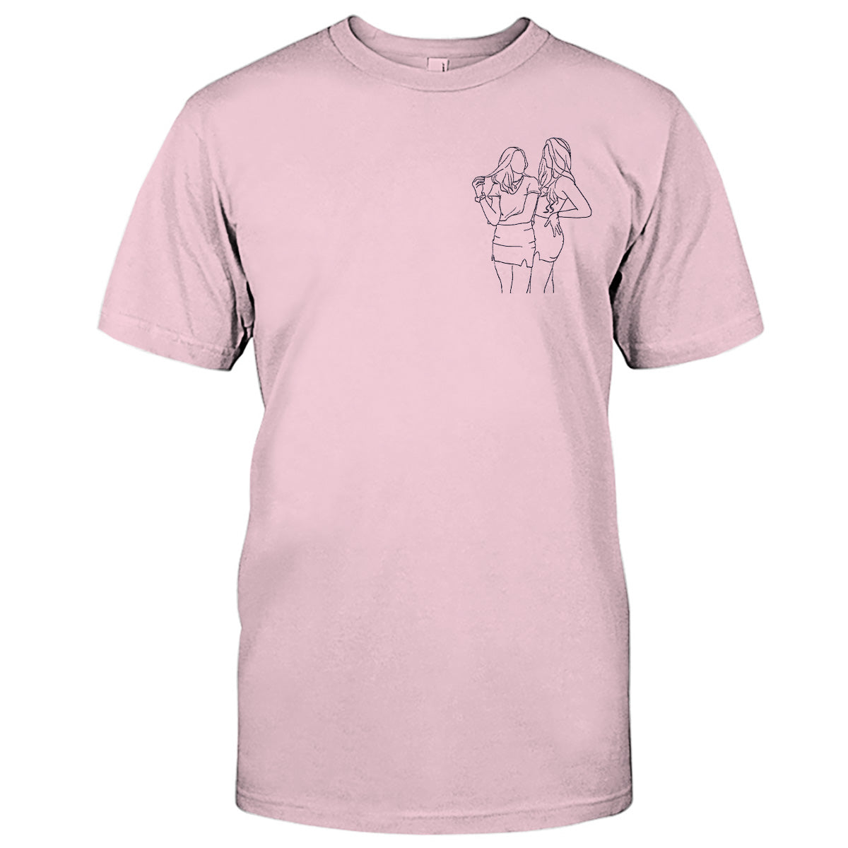 Custom Line Art - Personalized Daughter Embroidered T-shirt