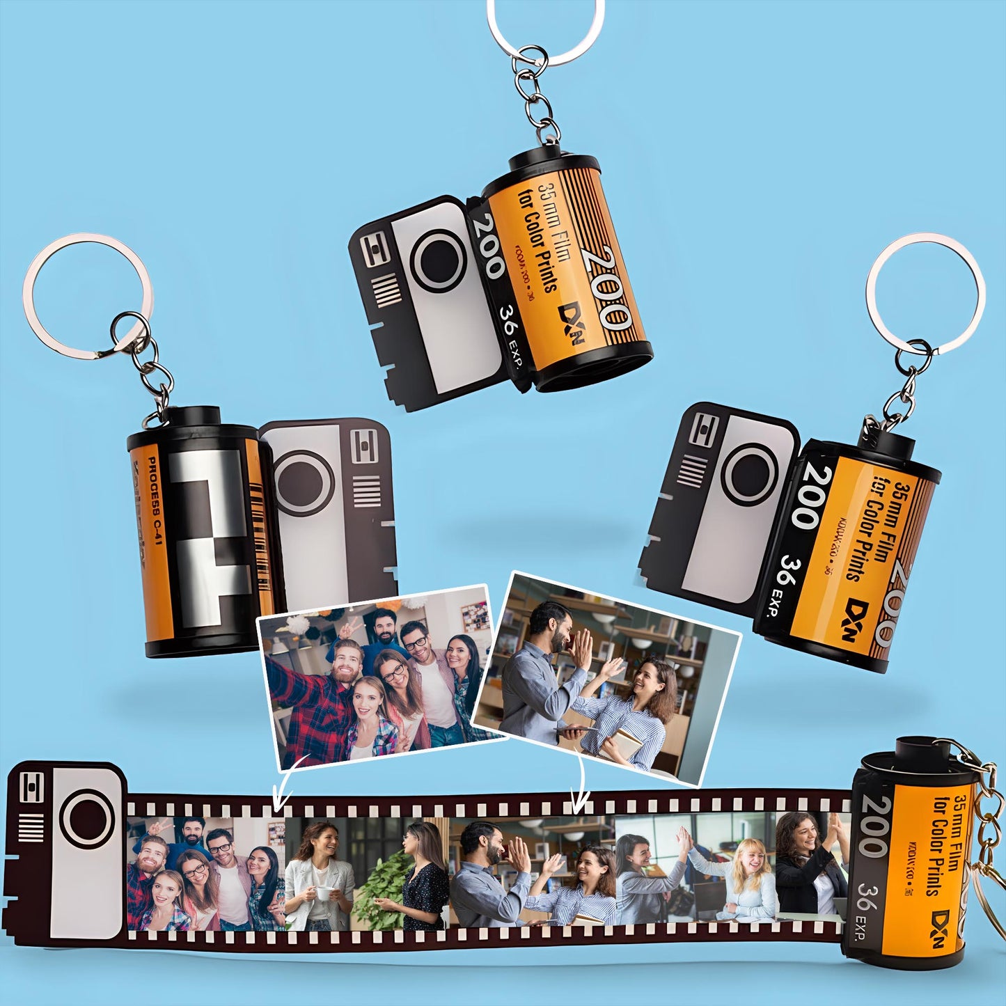 Ich habe mit Legenden zusammengearbeitet – Geschenk für Kollegen – Personalisierter Filmrollen-Schlüsselanhänger