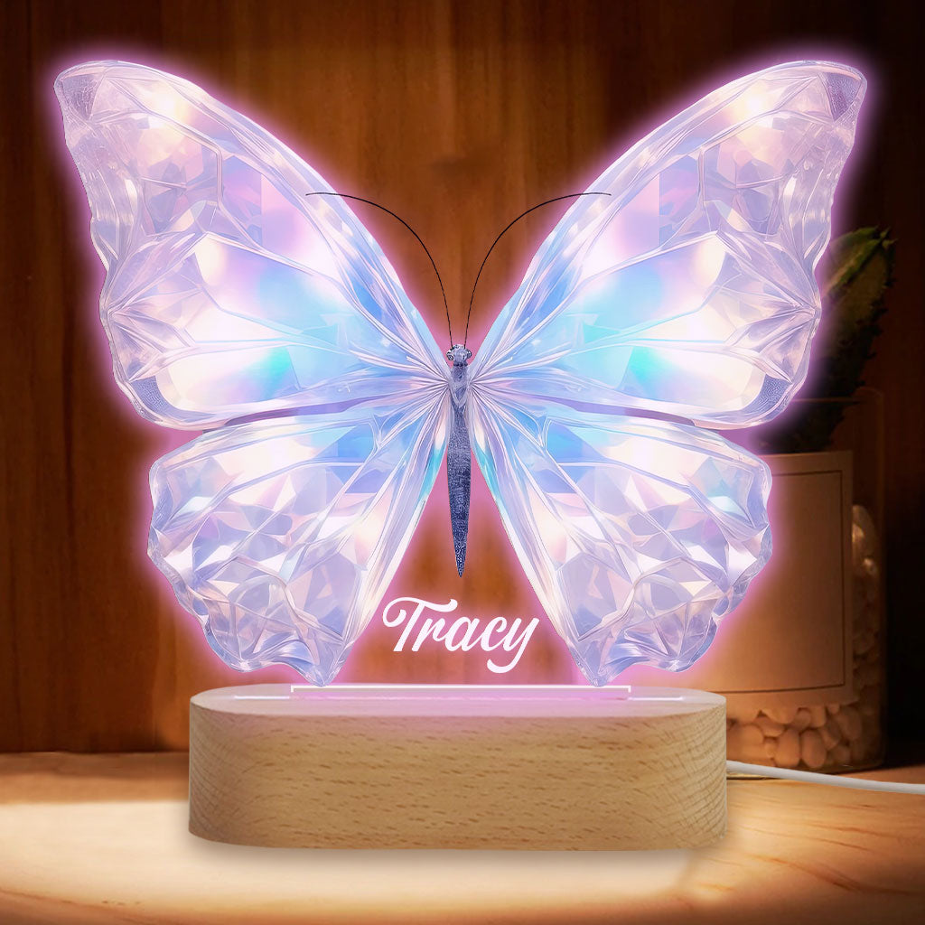 Wunderschöner Schmetterling – Personalisierte, schmetterlingsförmige Leuchtplatte