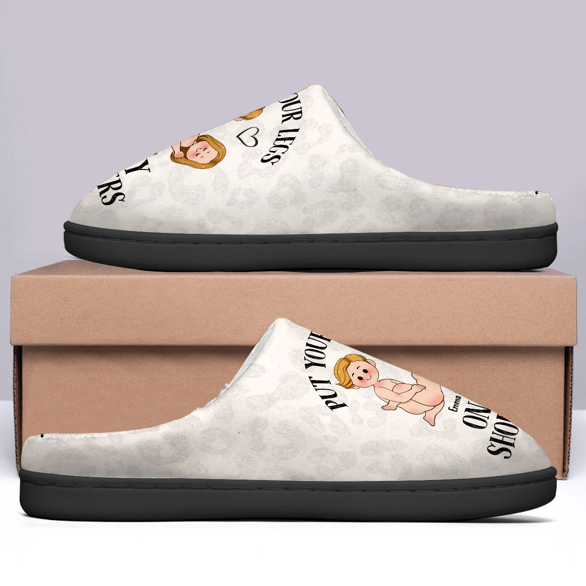 Put Your Legs On My Shoulders - Personalized Couple Slippers