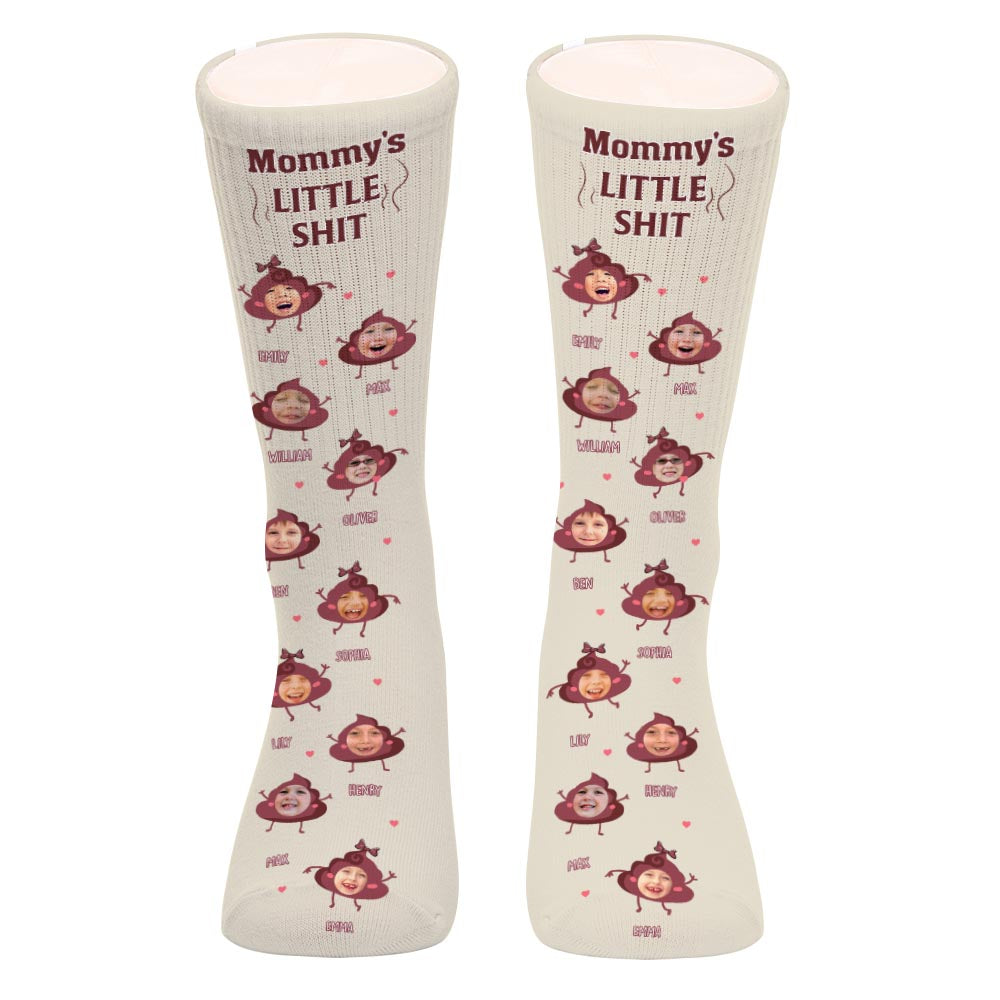 Daddy Little Shits - Gift for dad, grandma, grandpa, mom, uncle, aunt, brother, sister - Personalized Socks