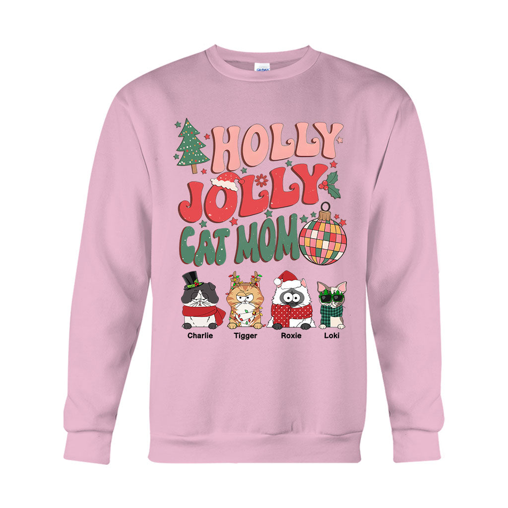 Fröhliche Katzen- und Hundemama – personalisiertes Katzen-T-Shirt und Hoodie
