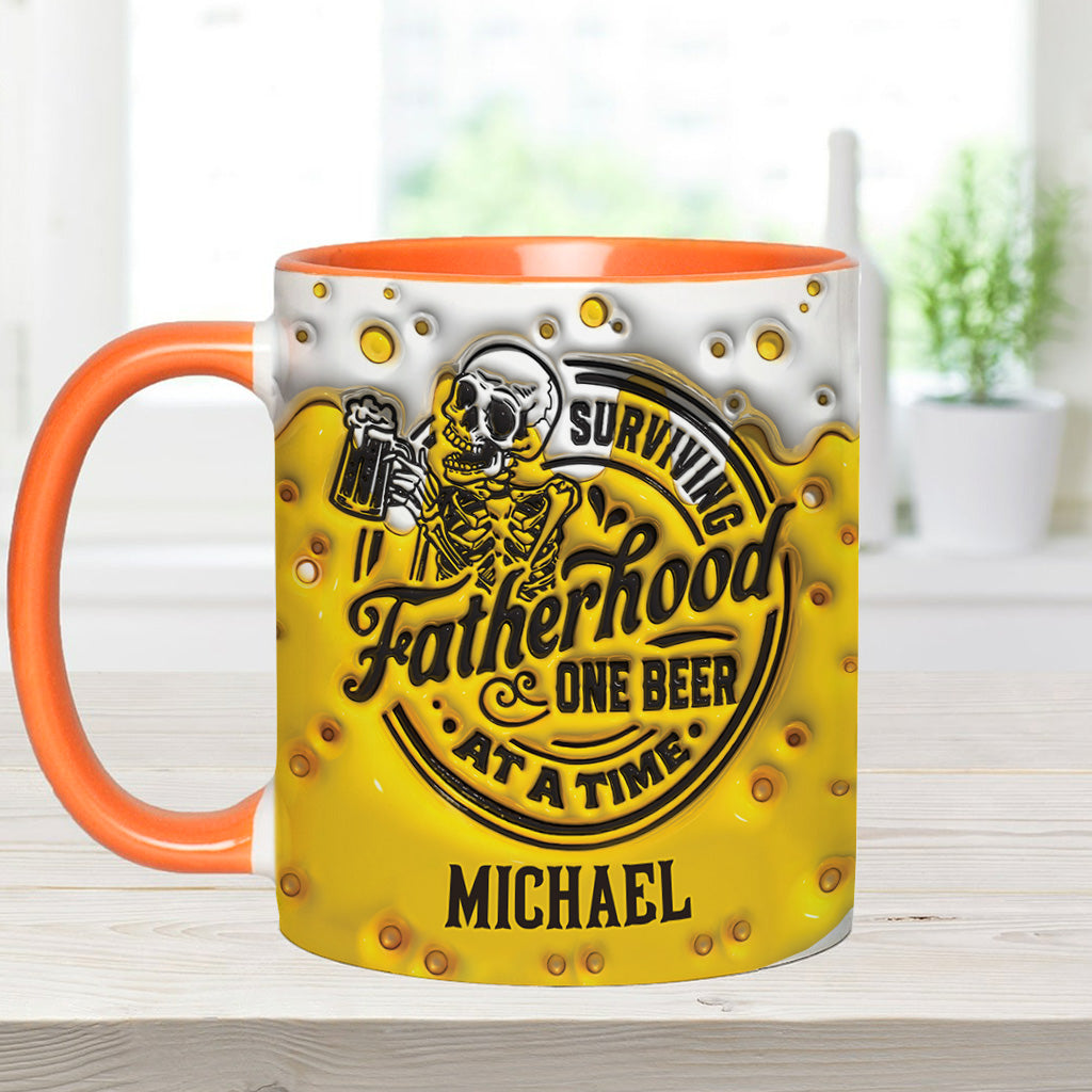 Surviving Fatherhood - Personalized Father Accent Mug