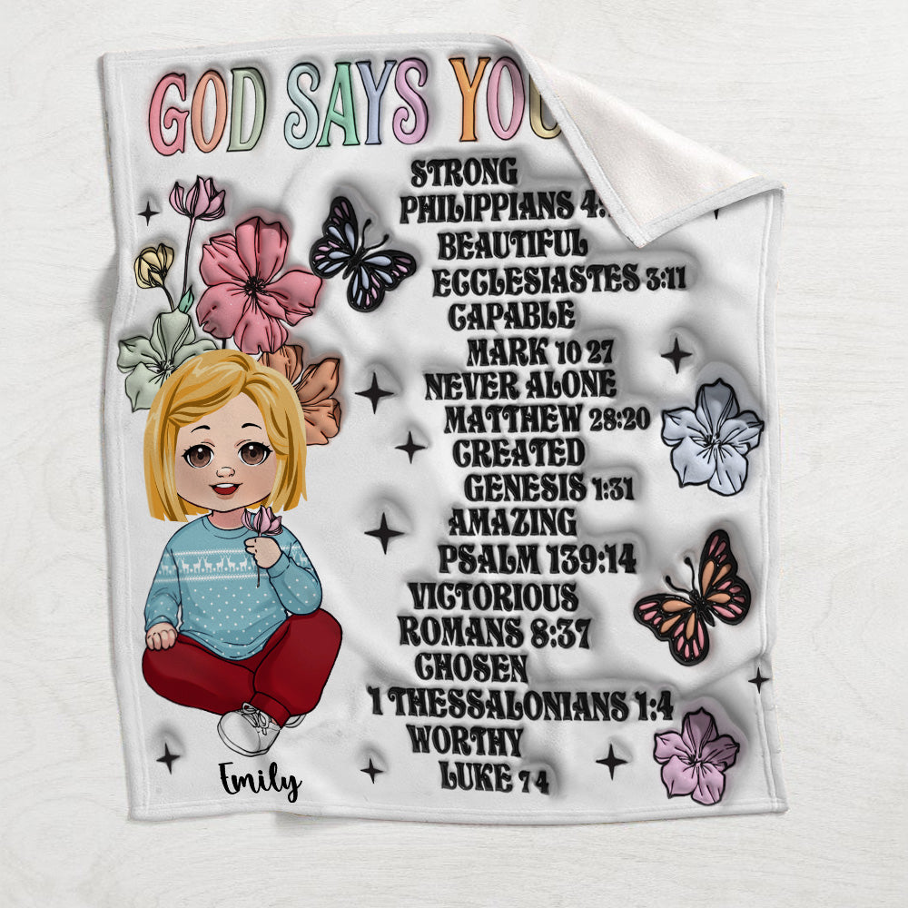 Gott sagt, du bist es – Personalisierte Kinderdecke
