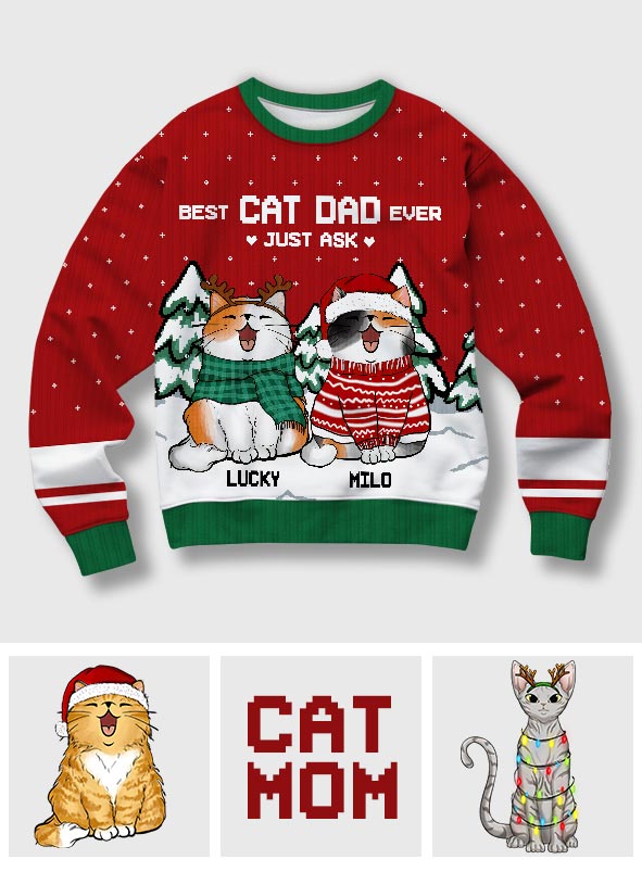 Bester Katzenpapa aller Zeiten – Personalisierter Katzenpullover