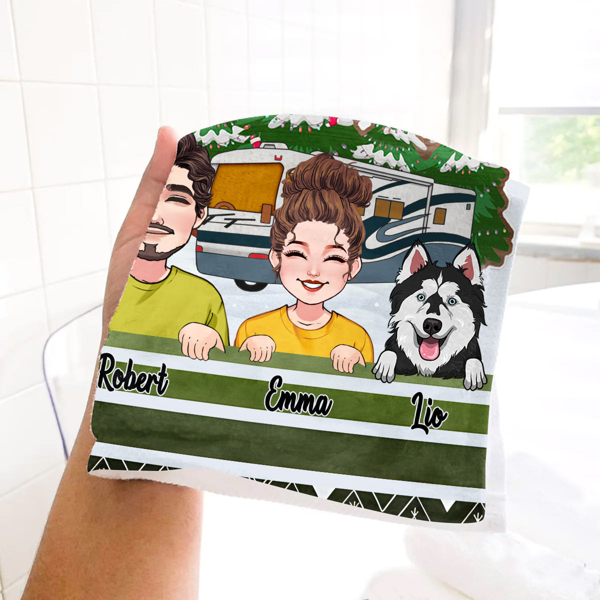 Camper Sweet Camper – personalisiertes Campinghandtuch