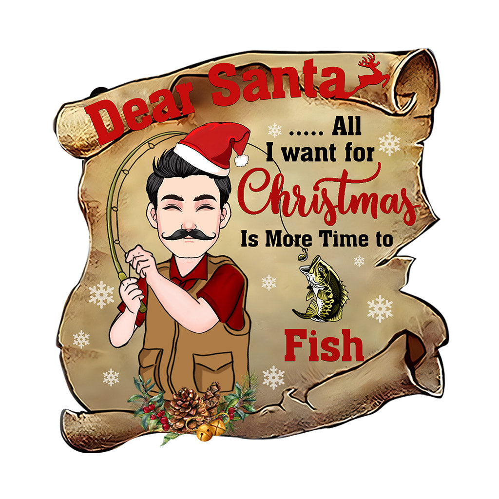 Dear Santa - Personalized Fishing Shaped Doormat