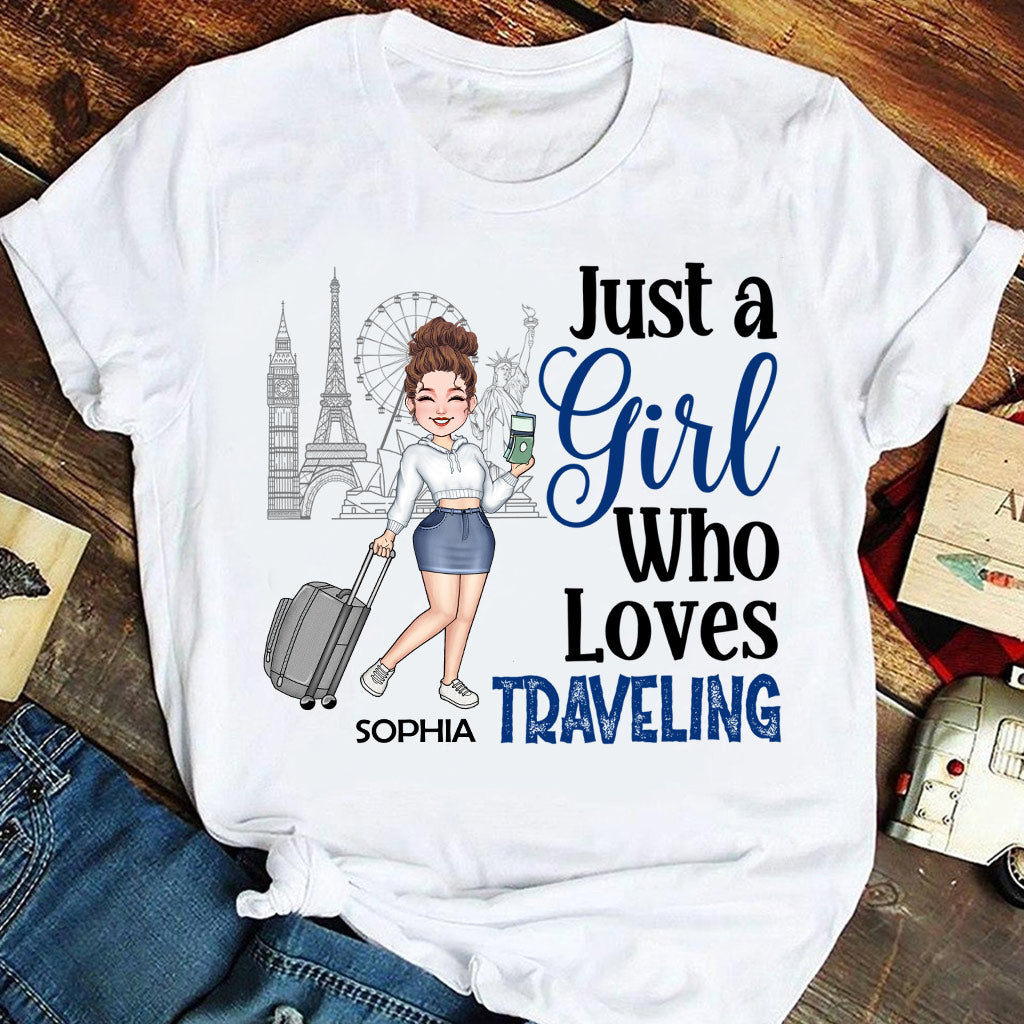 Einfach ein Mädchen, das Kreuzfahrten liebt – personalisiertes Kreuzfahrt-T-Shirt & Hoodie