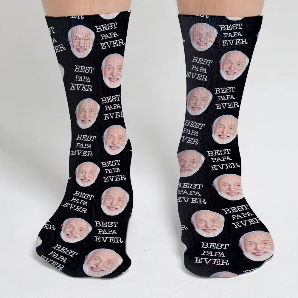 Chaussettes personnalisées pour grand-père - Visage personnalisé
