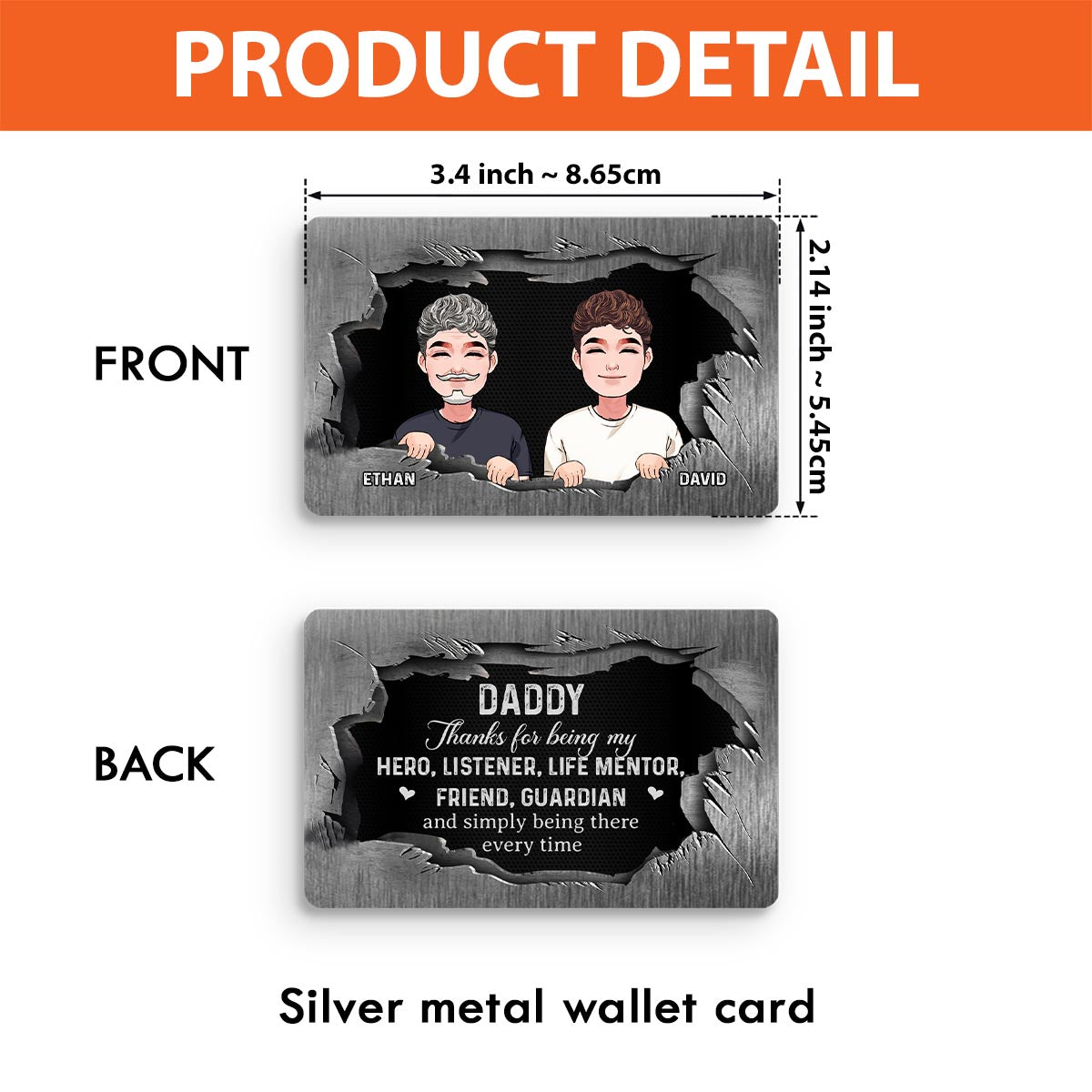 Thanks For Being My Hero - Personalized Father Wallet Insert Card