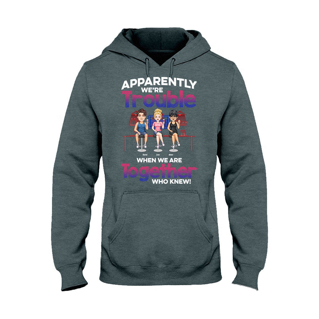 Anscheinend sind wir zusammen nur Ärger – personalisiertes Bestie-T-Shirt & Hoodie