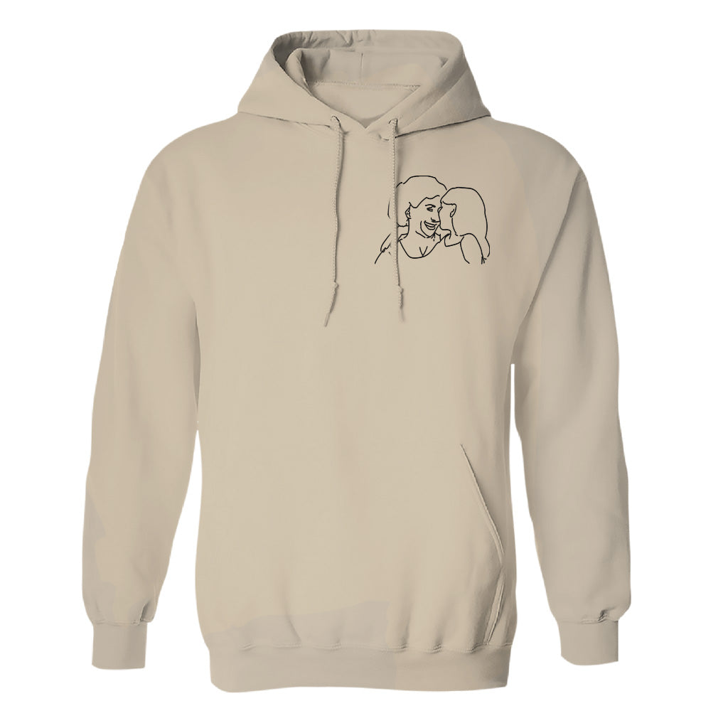 Individuelle Linienzeichnung – Personalisierter bestickter Oma-Hoodie