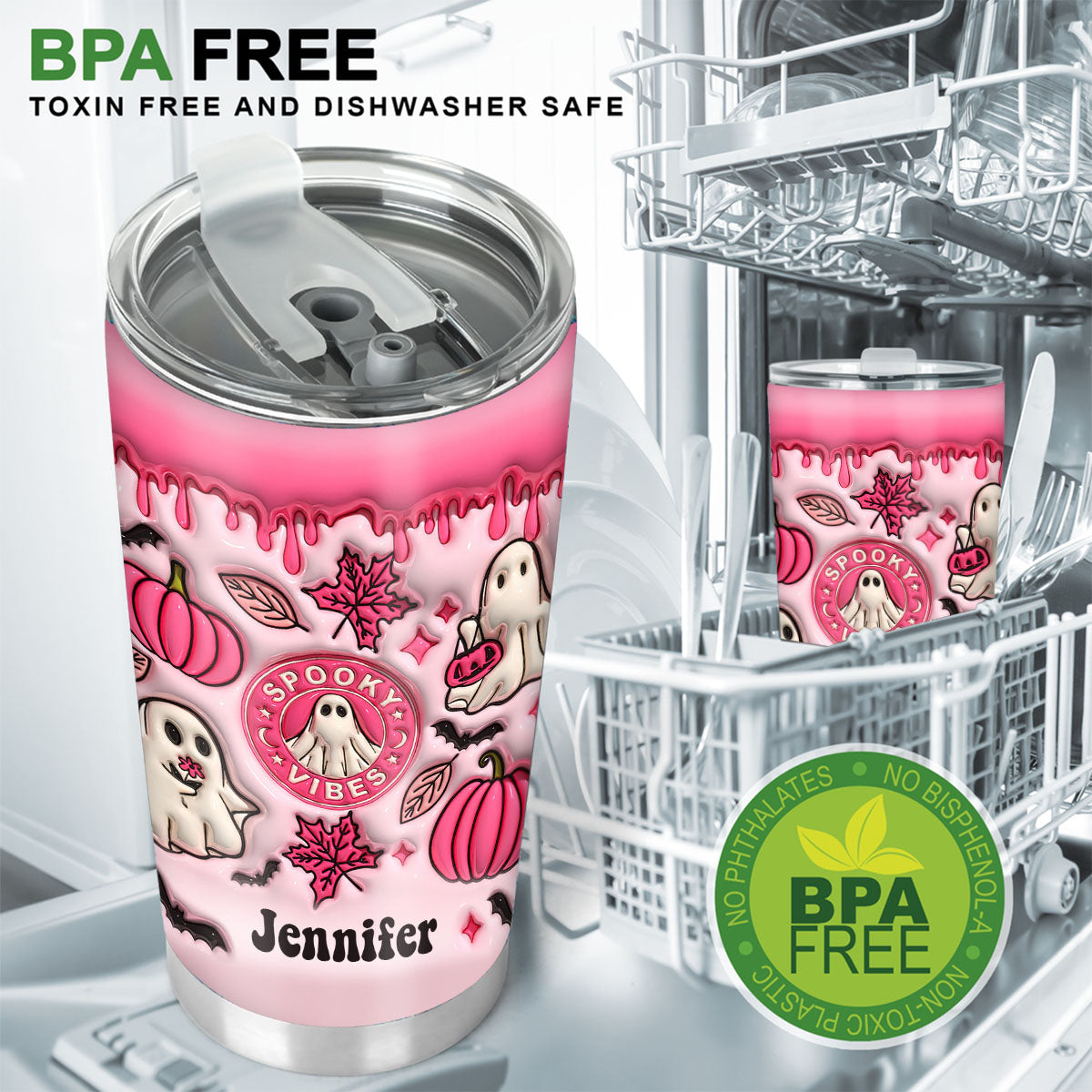 Spooky Vibes - Personalized Halloween Tumbler