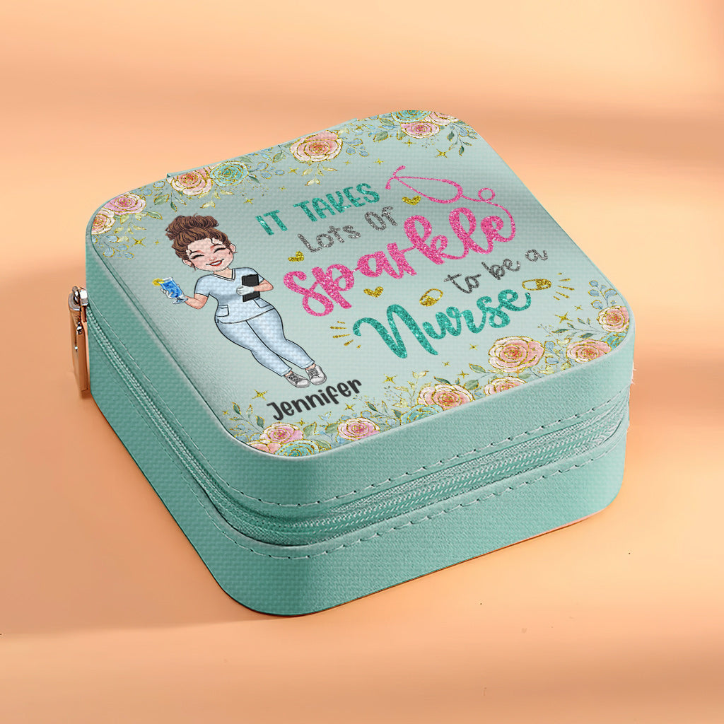 It Takes A Lot Of Sparkle To Be A Nurse - Personalized Nurse Jewelry Box