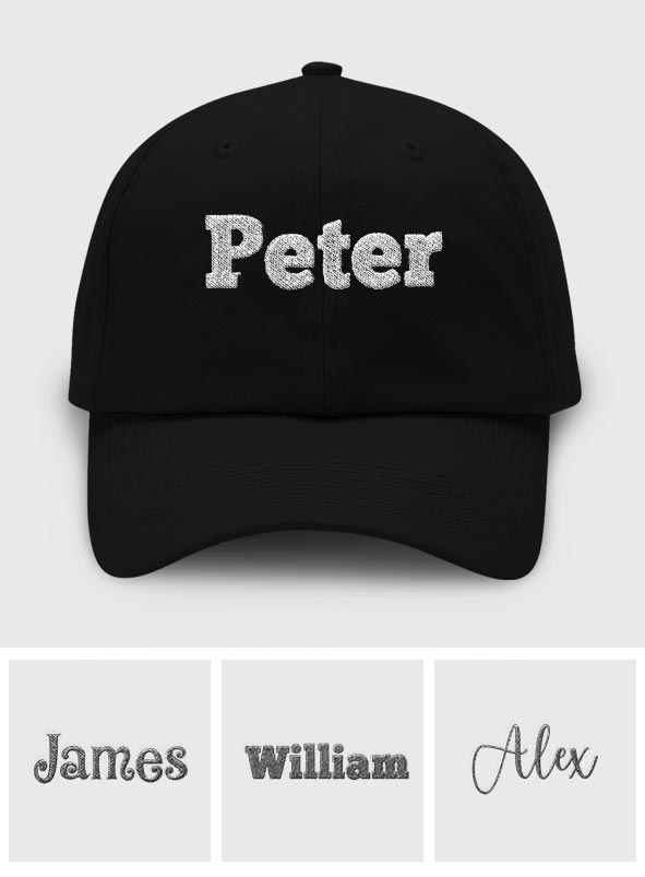 Casquette classique brodée personnalisée avec nom - Nom personnalisé pour fils