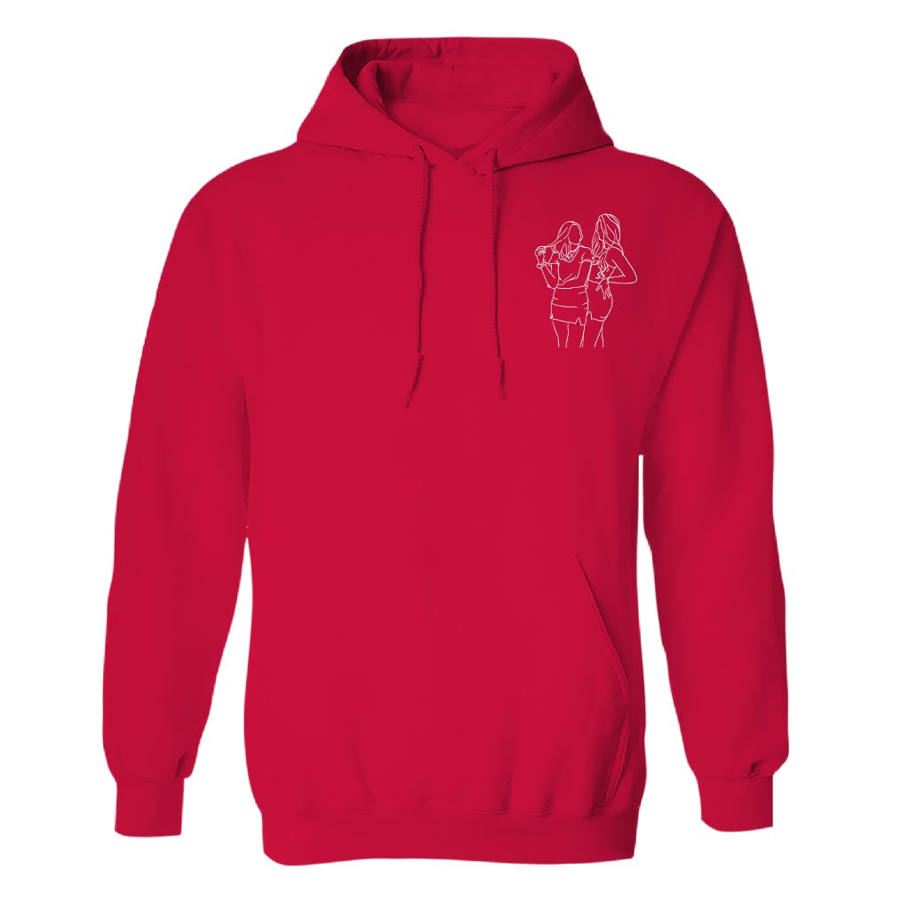 Custom Line Art - Personalized granddaughter Embroidered Hoodie