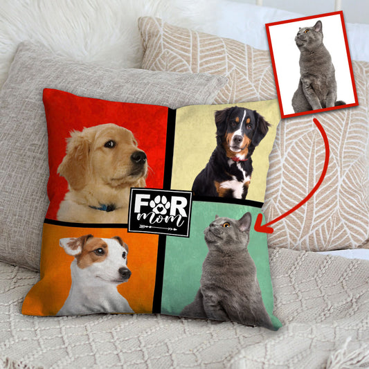 Hundemama/Katzenmama/Tierpapa... - Geschenk für Hunde- und Katzenliebhaber - Personalisiertes Dekokissen