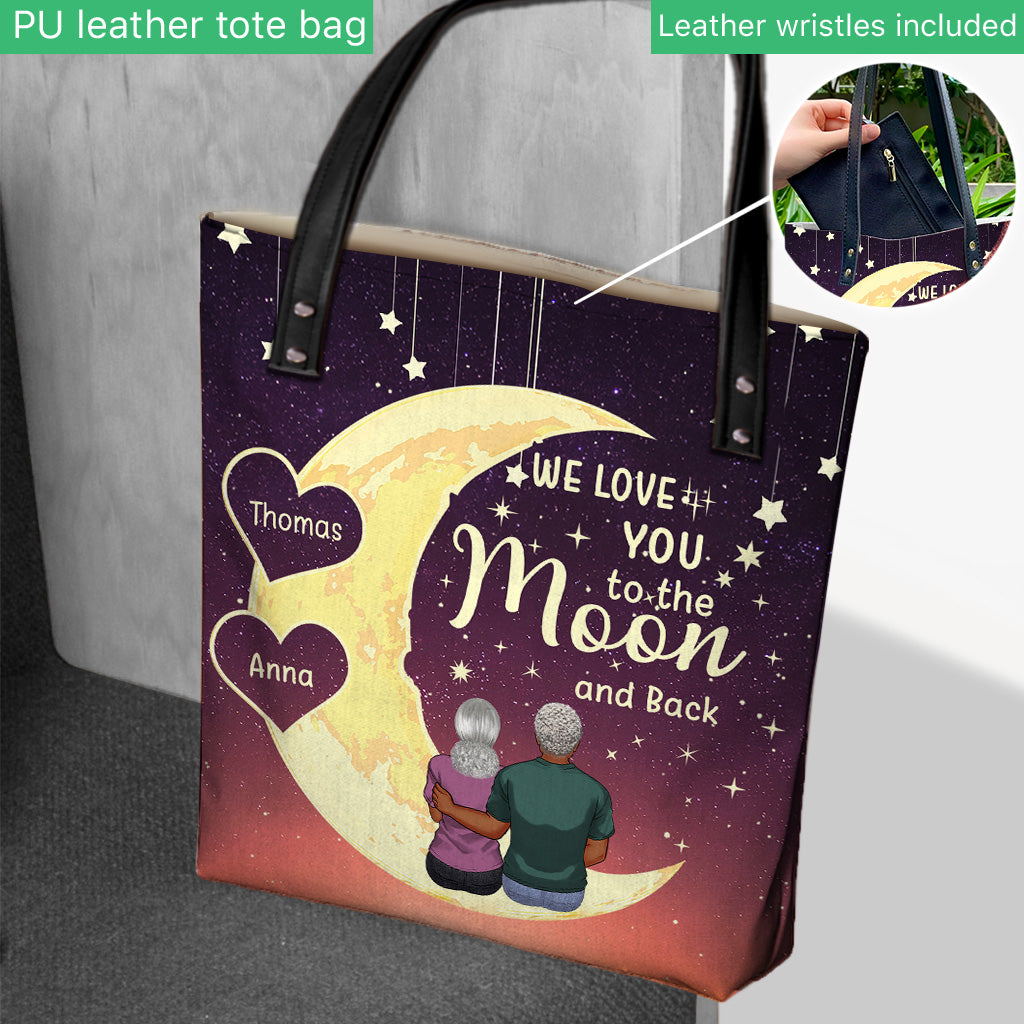 Bis zum Mond und zurück – Geschenk für Oma, Mutter, Tochter, Enkelin – Personalisierte Tragetasche