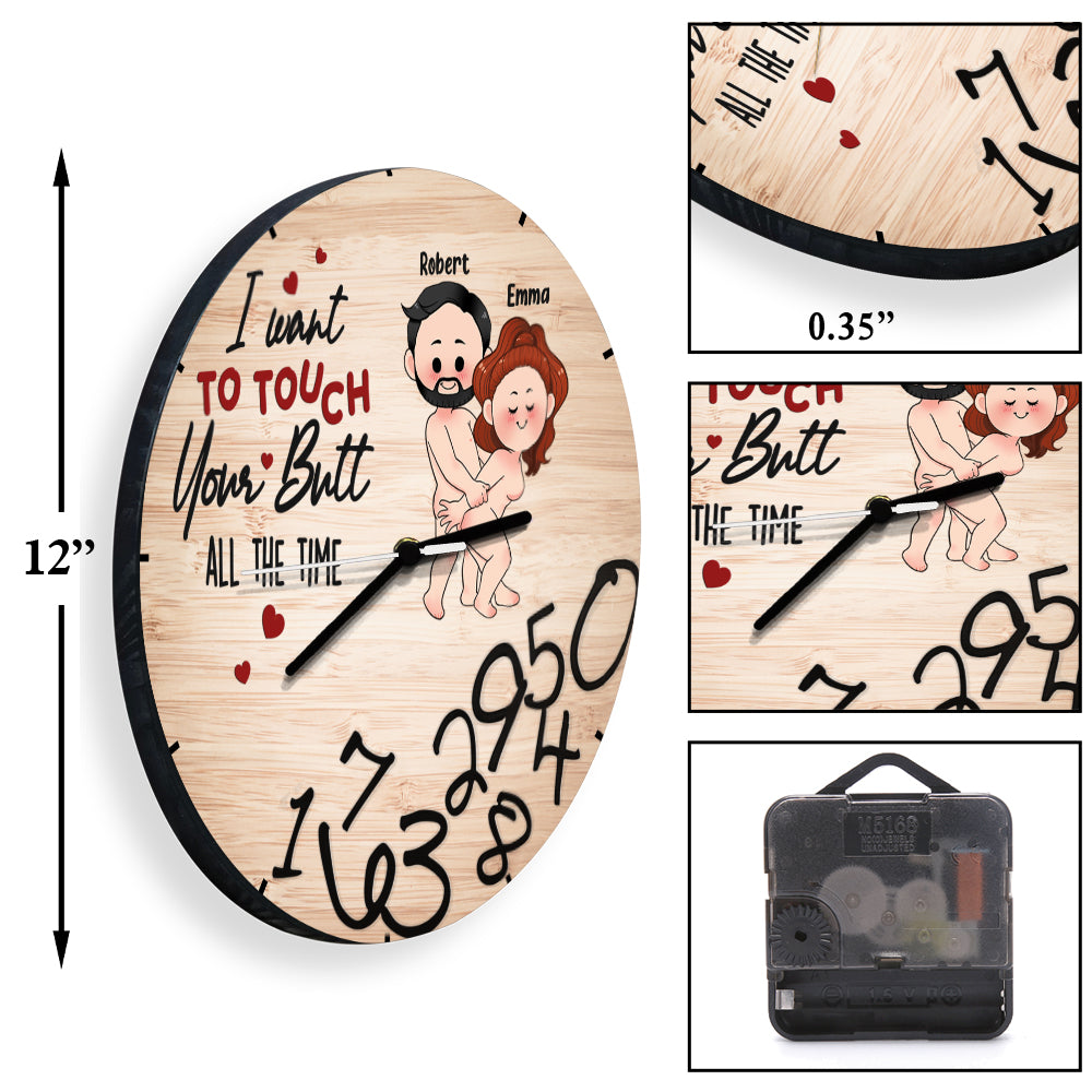 I Want To Touch - Personalized Couple Wall Clock