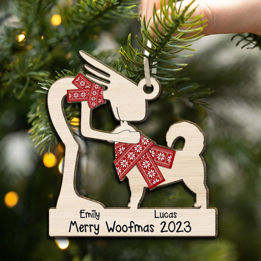 Merry Woofmas - Gift for dog lovers, dog lover - Personalized Ornament