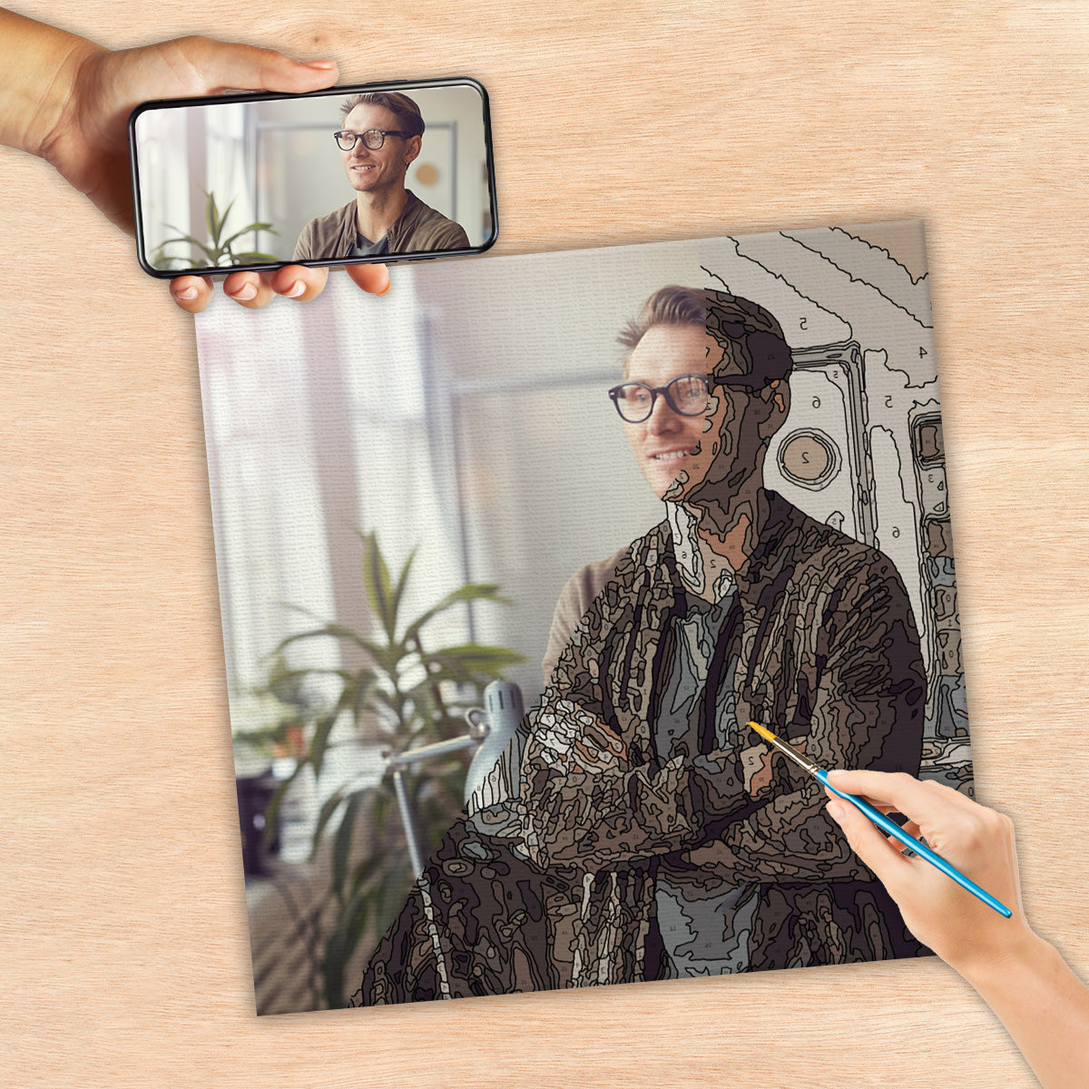 Kit de peinture par numéros personnalisé avec photo - Beau-père