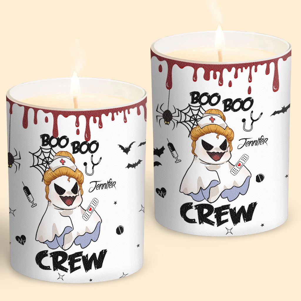 Boo Boo Crew - Personalized Nurse Candle With Wooden Lid