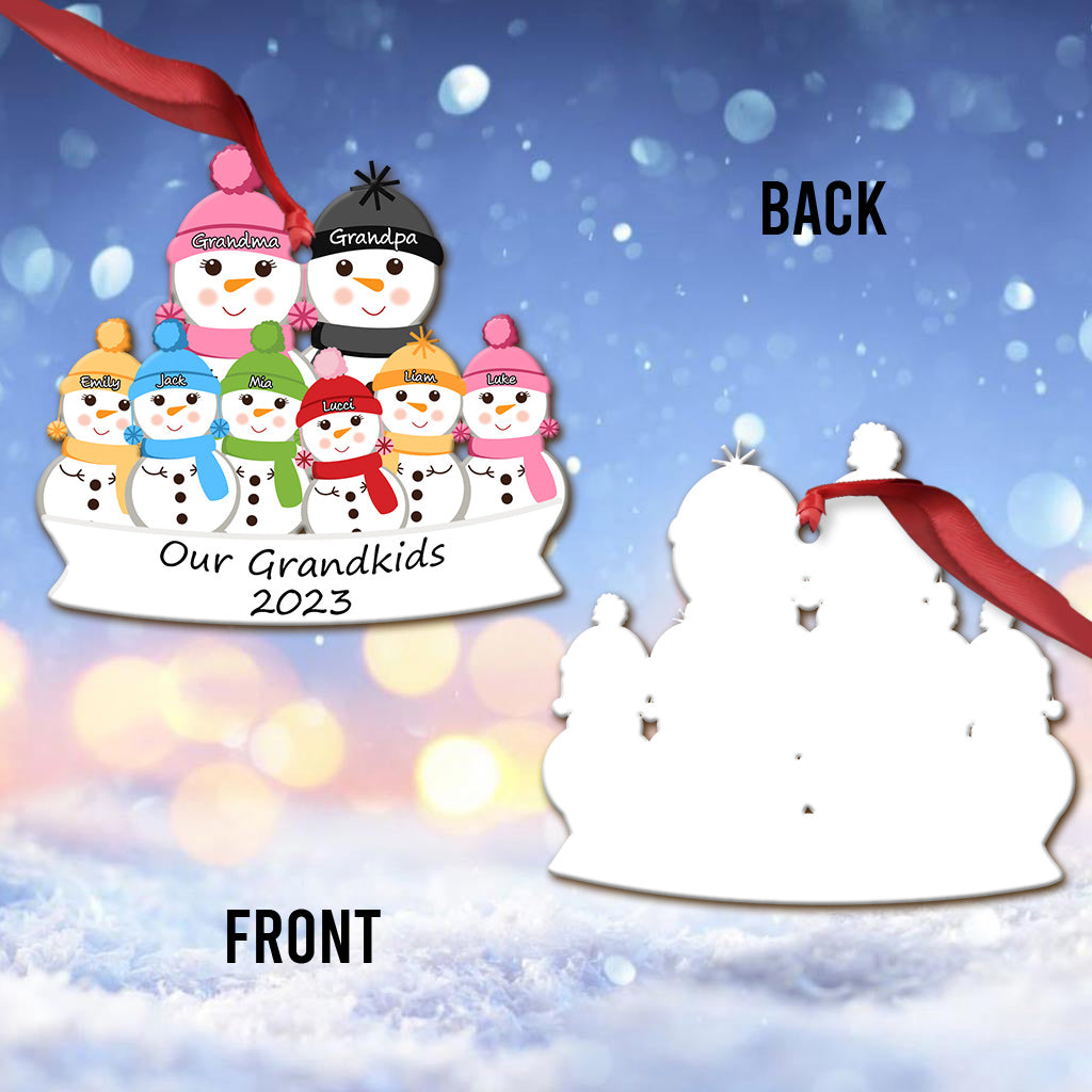 Our Grandkids Cute Snowman - Personalized Grandma Ornament