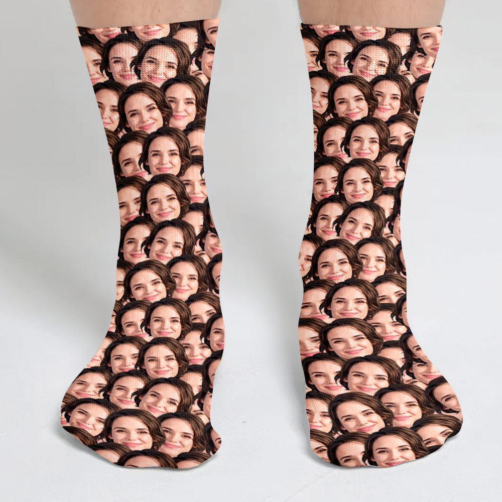 Individuell bedruckte Socken mit Gesicht – personalisierte Socken für Tanten