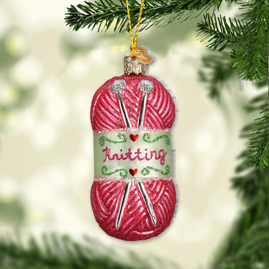 Love Knitting - Knitting gift for mom, girlfriend, wife, grandma - Personalized Ornament