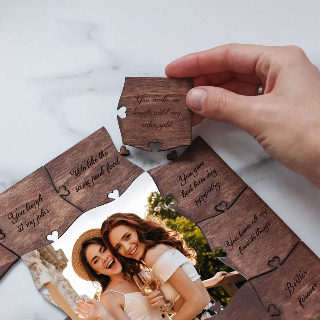 Pourquoi je t'aime, ma meilleure amie ? - Puzzle en bois personnalisé avec photo de ma meilleure amie