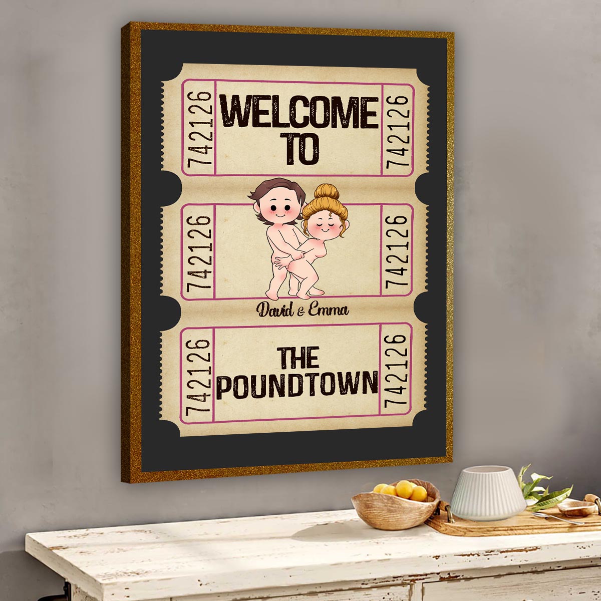Welcome To The Poundtown Inappropriate Adult - Personalized Couple Canvas And Poster