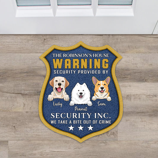 Security Provided - Personalized Dog Shaped Doormat