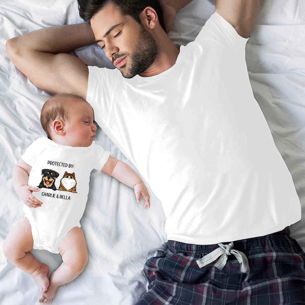 Baby beschützt durch - Personalisierter Hunde-Babybody