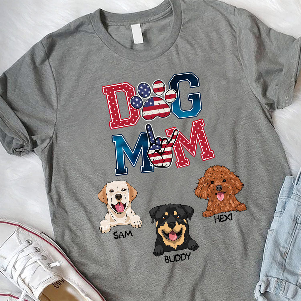 Amerikanische Hundemama – Personalisiertes Hunde-T-Shirt & Hoodie