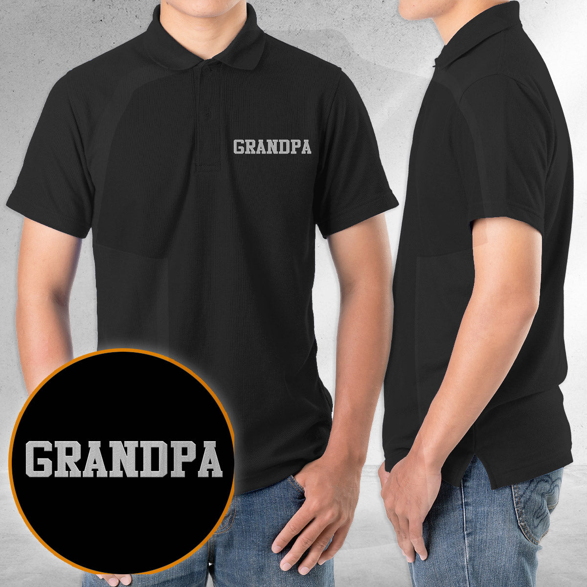 Custom Name - Personalized Grandpa Embroidered Polo Shirt