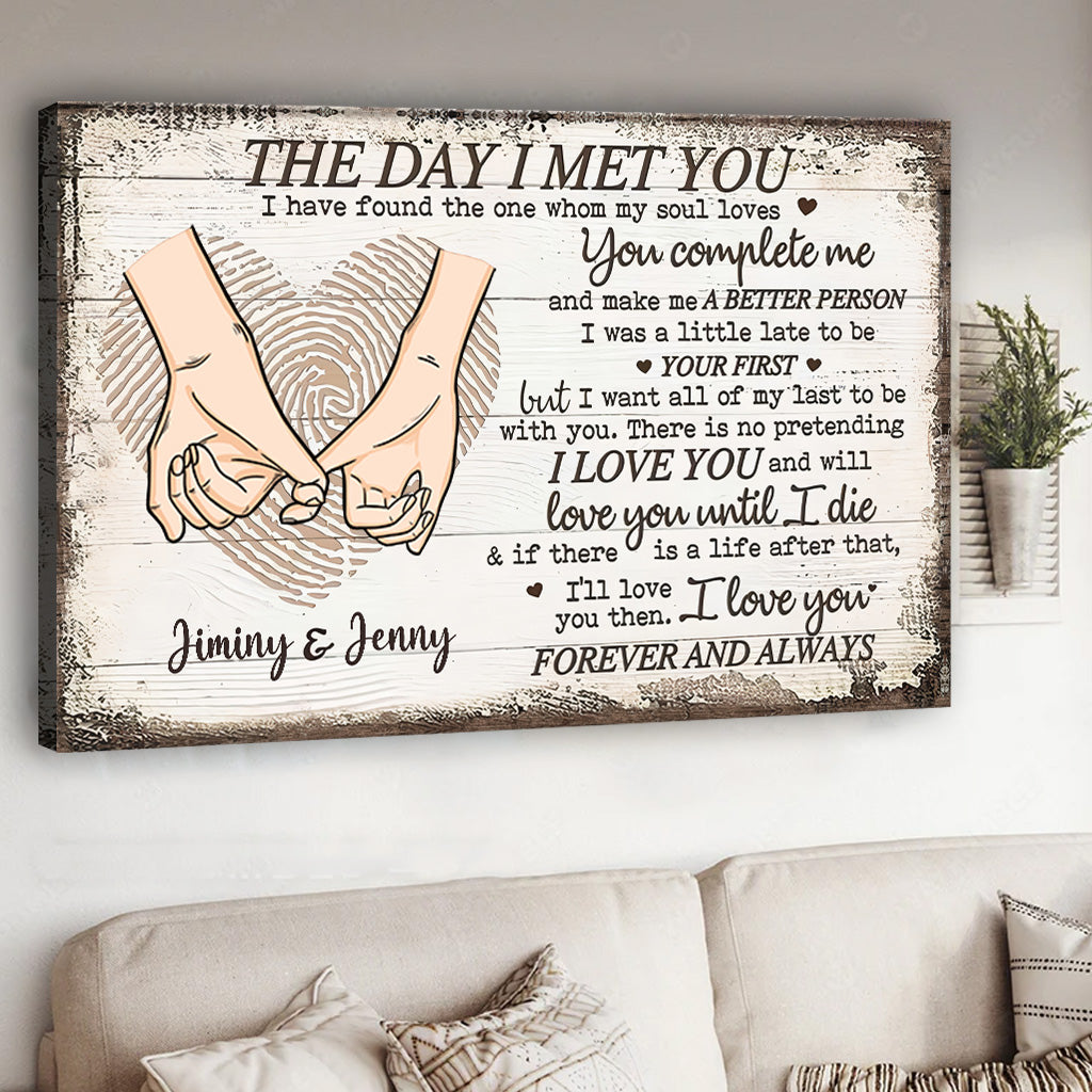 The Day I Met You - Personalized Couple Canvas And Poster