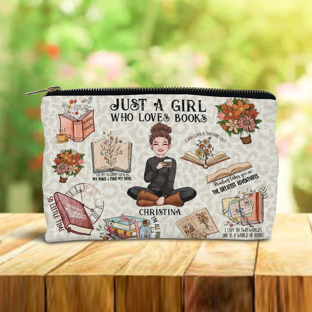 Pochette à livres personnalisée « Juste une fille qui aime les livres »