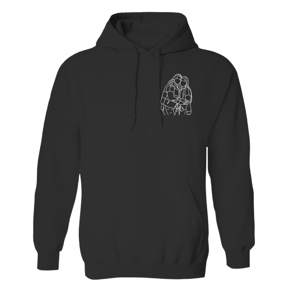 Sweat à capuche brodé personnalisé avec motif au trait - Bestie
