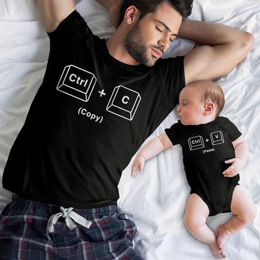 Copy Paster - Personalized Father T-shirt And Baby Onesie