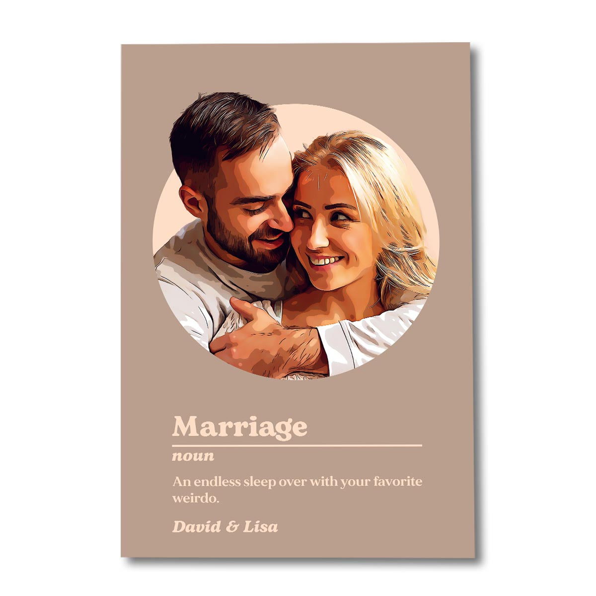 Marriage Portrait Definition - Personalized Husband And Wife Canvas And Poster