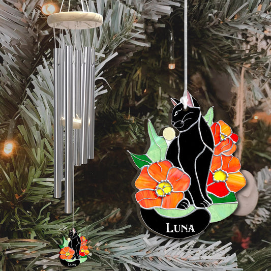 Black Cat - Personalized Black Cat Wind Chime