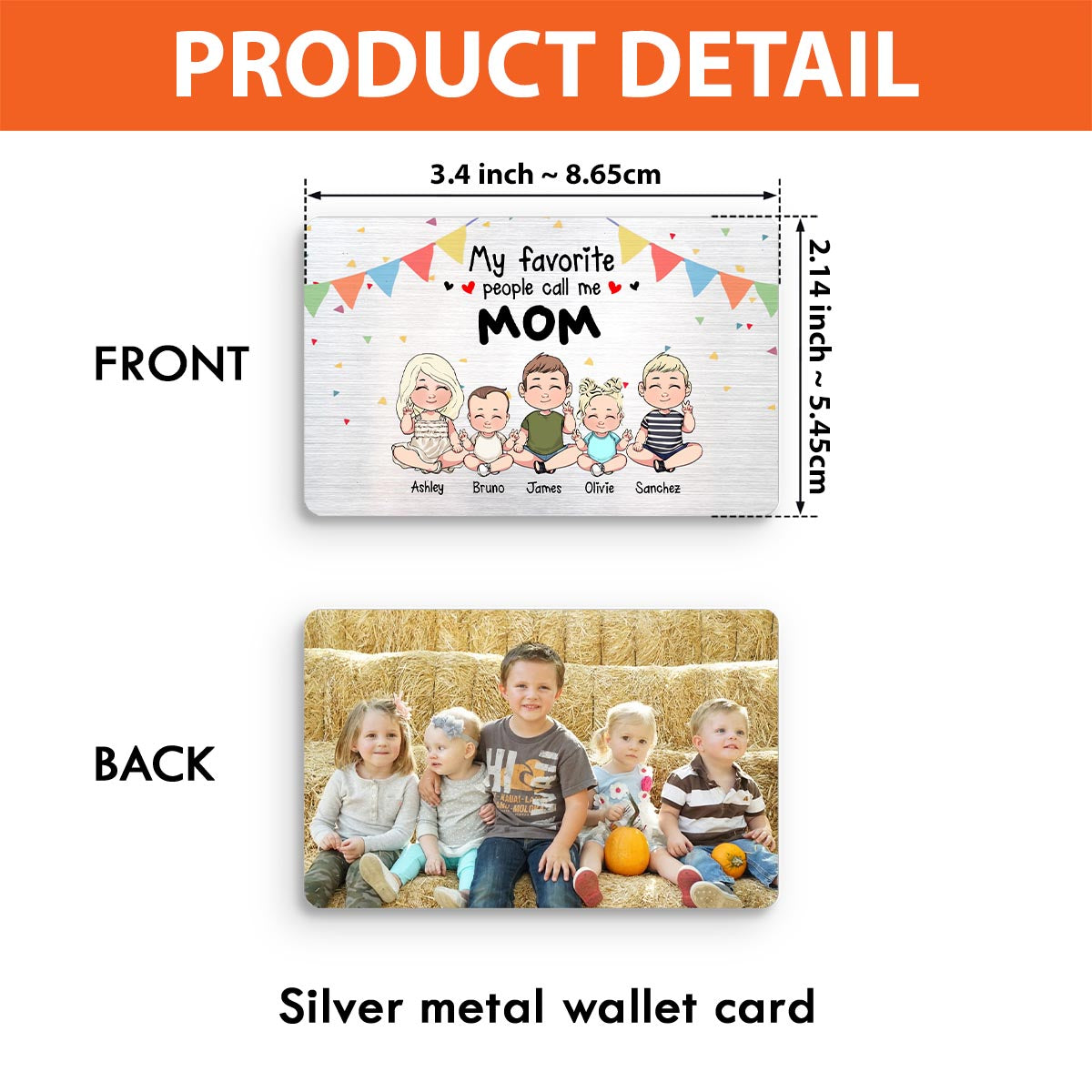 My Favorite People - Gift for grandpa, grandma, brother, sister, mom, dad, uncle, aunt - Personalized Wallet Insert Card